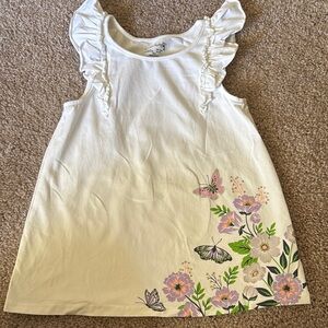 💜 3 for $10 Cynthia Rowley White Dress with Pink and Green Floral Design